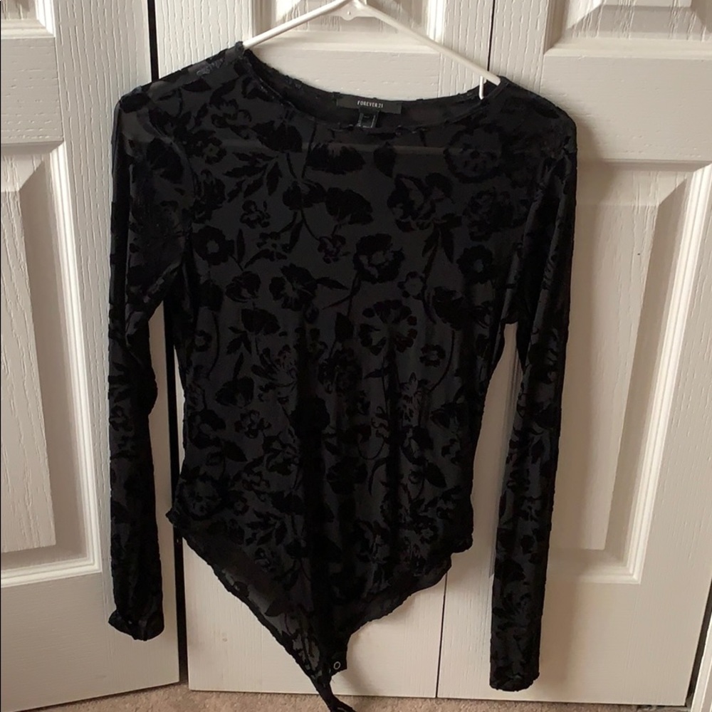 Sheer long sleeve body suit